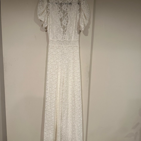 Nightcap Ivory Lace Wedding Jumpsuit - Picture 1 of 3